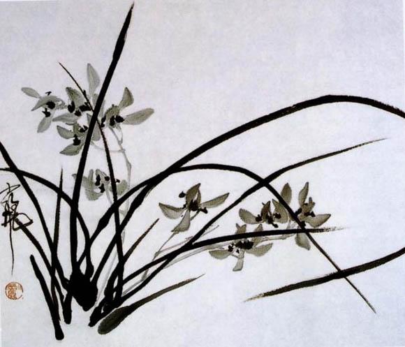 Китайская живопись кистью. Орхидея