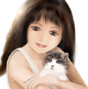 Девочка с котенком